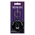 wednesday-black-is-my-happy-colour-rubber-keychain-keyring