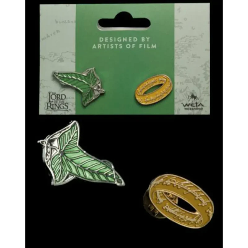 lord-of-the-rings-collectors-pins-2-pack-elfen-leaf-one-ring