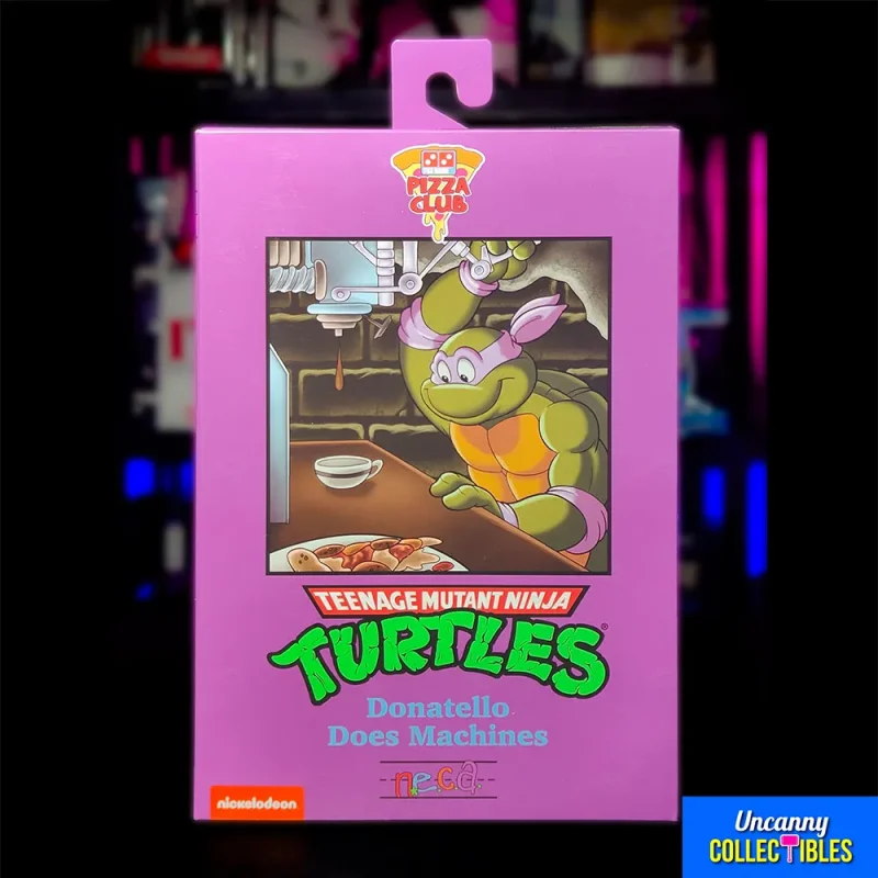 NECA Teenage Mutant Ninja Turtles Cartoon Ultimate Donatello Pizza Club VHS 7-Inch Action Figure