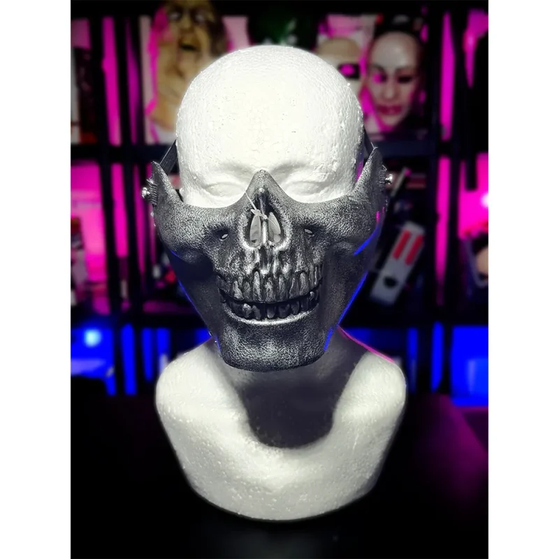 Silver Skull Half Mask - Adult Sized