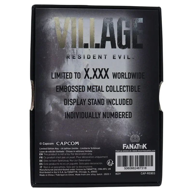 Resident Evil Village Replica 1/1 Insignia key Limited Edition Fanattik Collectible