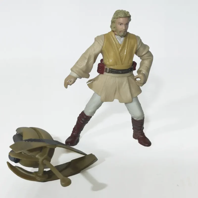 Star Wars Saga Attack Of The Clones Obi Wan Kenobi & Coruscant Chase 3.75 Inch Action Figure