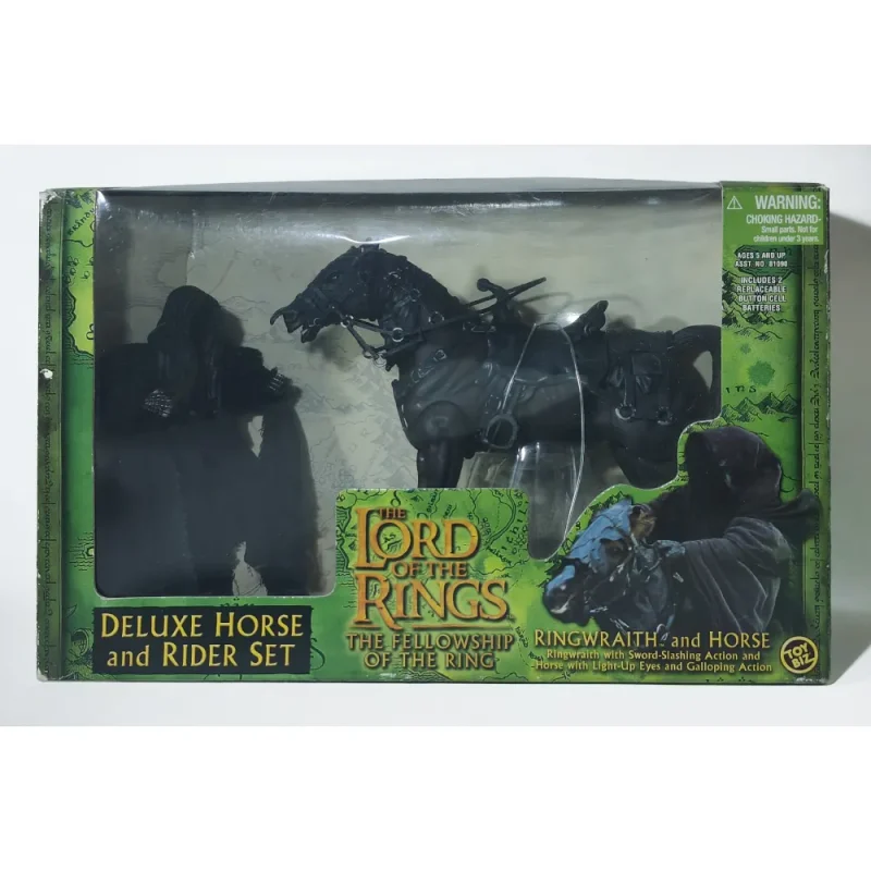 Lord Of The Rings FOTR Ringwraith And Horse Toy Biz Action Figure With Light Up Eyes & Galloping Action