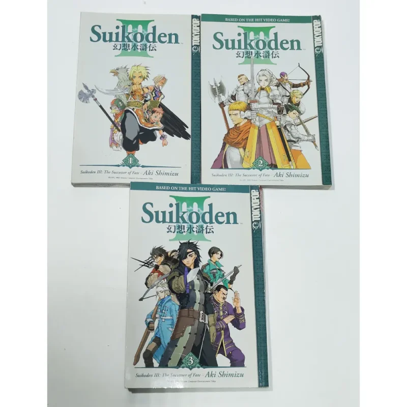 Suikoden III Manga Volume 1-3 Aki Shimizu Tokyopop - English Language