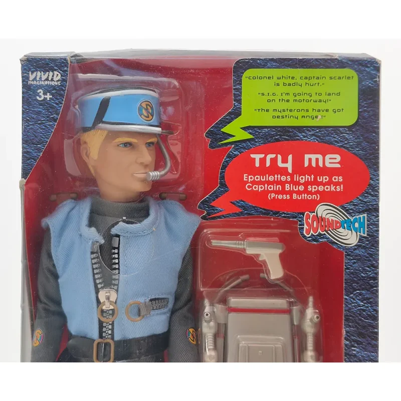 Captain Scarlet Captain Blue 12-Inch Talking Action Figure 2001 Vivid Gerry Anderson