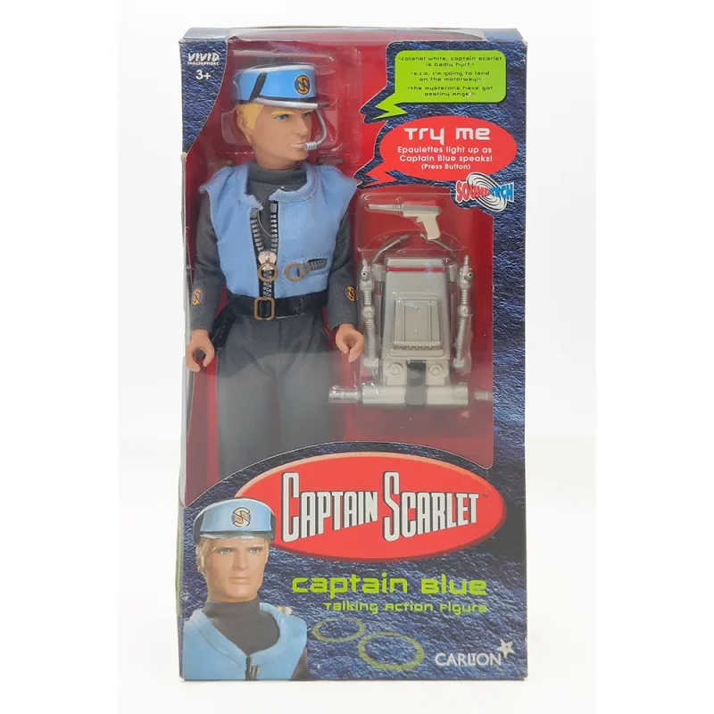 Captain Scarlet Captain Blue 12-Inch Talking Action Figure 2001 Vivid Gerry Anderson