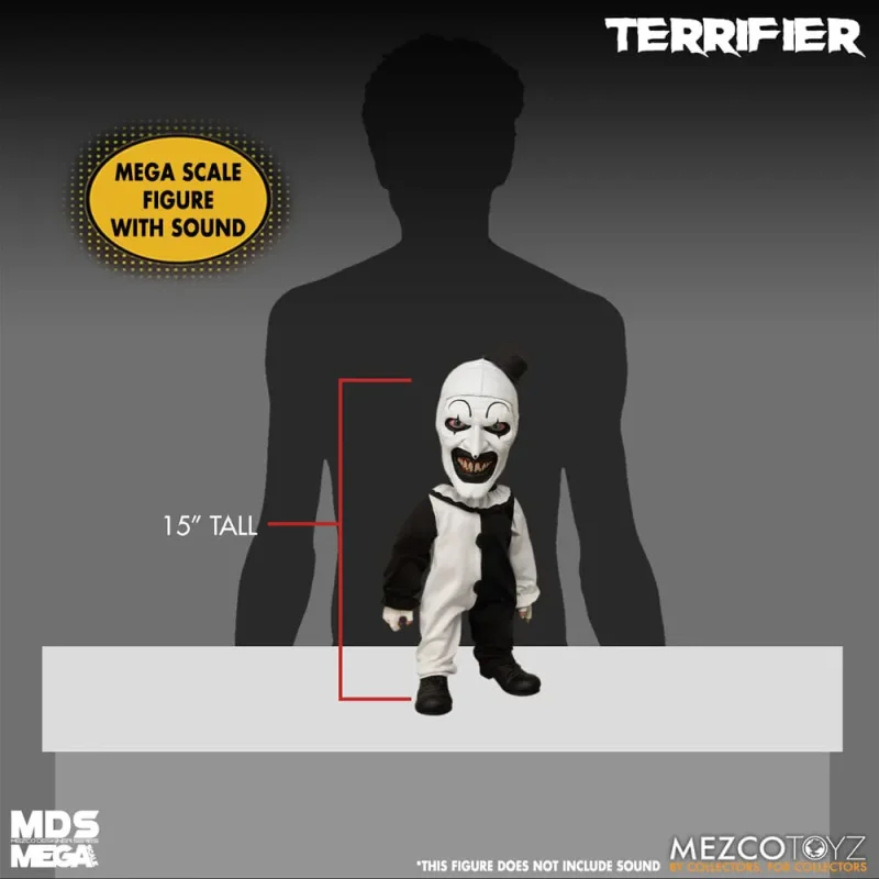 Terrifier Art the Clown MDS Mega Scale Mezco Toyz 15-Inch Plush Figure With Sound