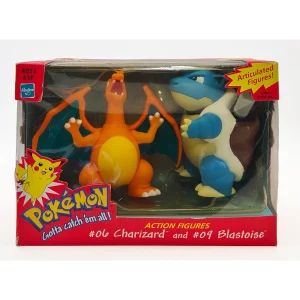 Pokemon Charizard and Blastoise 1998 Hasbro Action Figure 2 Pack