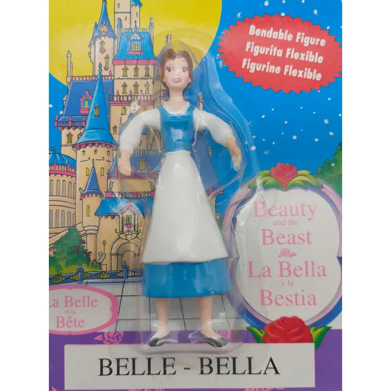Disney Beauty and the Beast Vintage Figure Bundle - Ideal Belle Bendable Figure & Mattel 3-Pack 1993