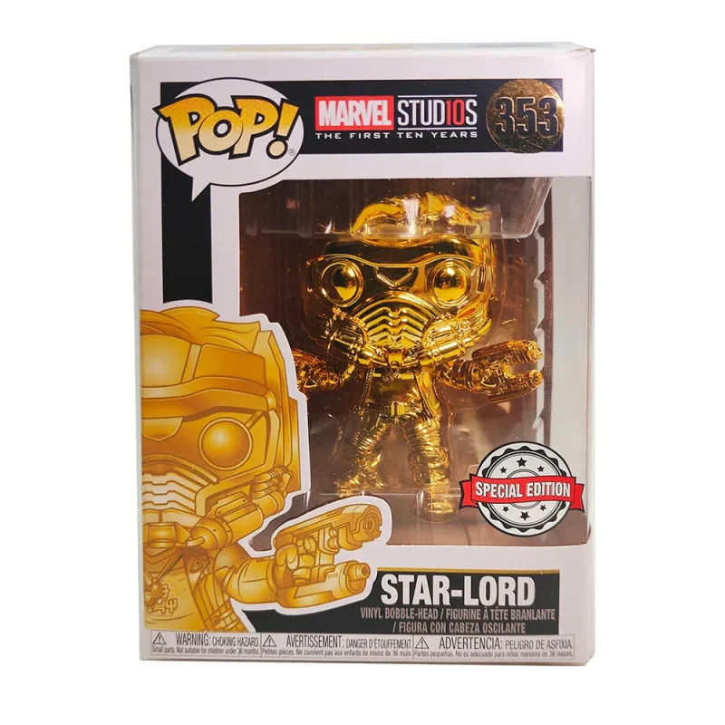 Funko POP Marvel Studios Star Lord #353 Gold Chrome Vinyl Figure