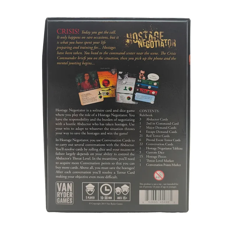 Hostage Negotiator Solo Card Game Van Ryder Games 2015