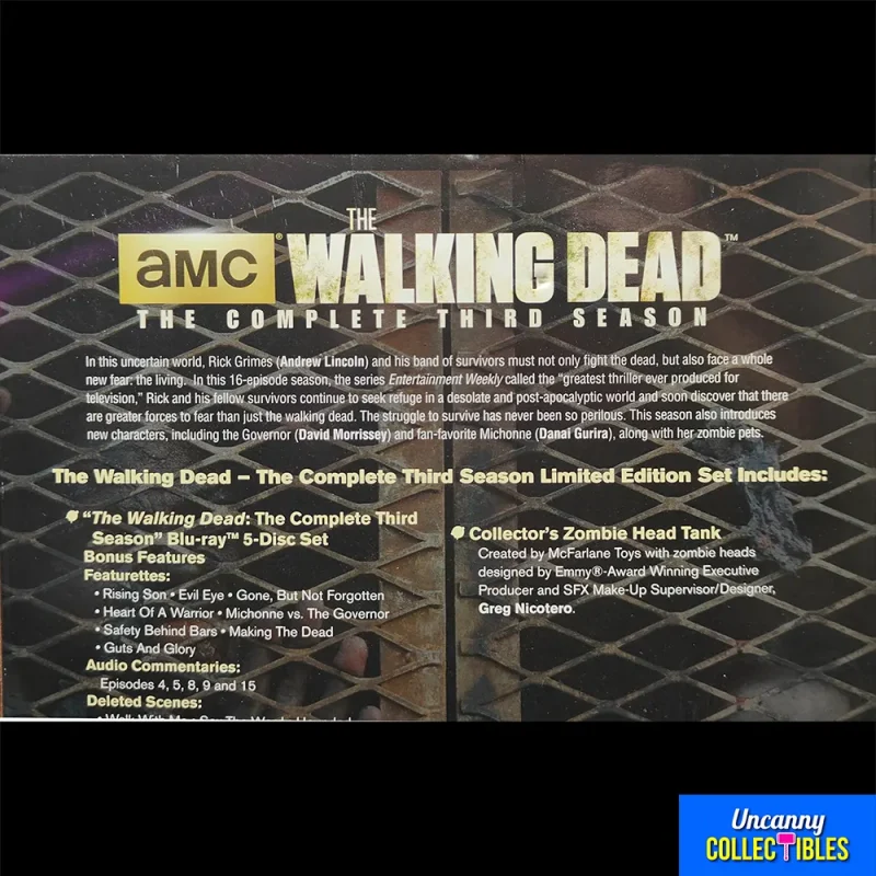 The Walking Dead Complete Season 3 Set With Zombie Head Fishtank Limited Edition Box Set AMC 2013