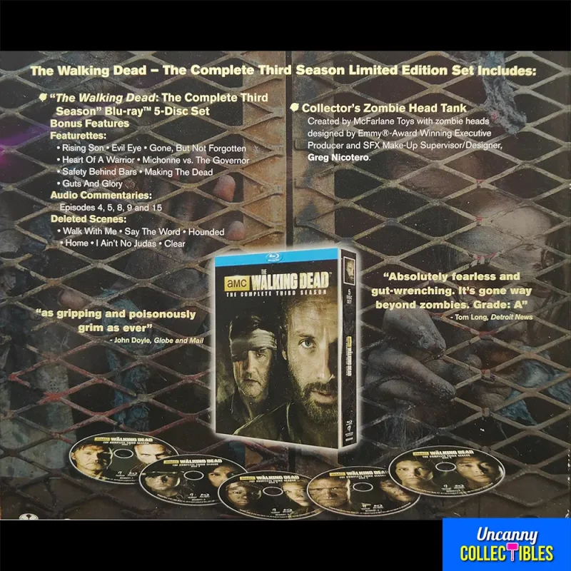 The Walking Dead Complete Season 3 Set With Zombie Head Fishtank Limited Edition Box Set AMC 2013