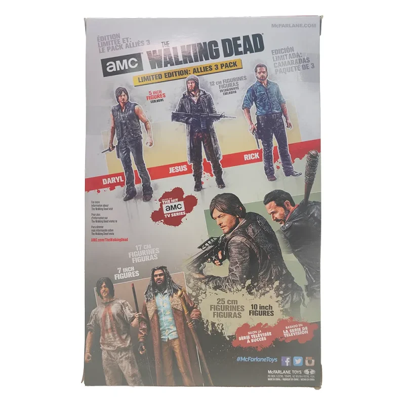 The Walking Dead Limited Edition Allies 3-Pack Rick Daryl Jesus McFarlane Toys 12 cm Action Figures 2018